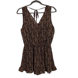 Lumiere Paisley Pattern Multi-Color V-neck Short Romper Size Medium